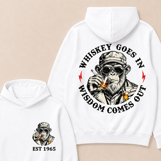 Whiskey Goes In Wisdom Comes Out Custom Est.Year Hoodie