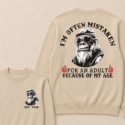 I'm Often Mistaken For An Adult Because Of My Age Custom Est.Year Crewneck