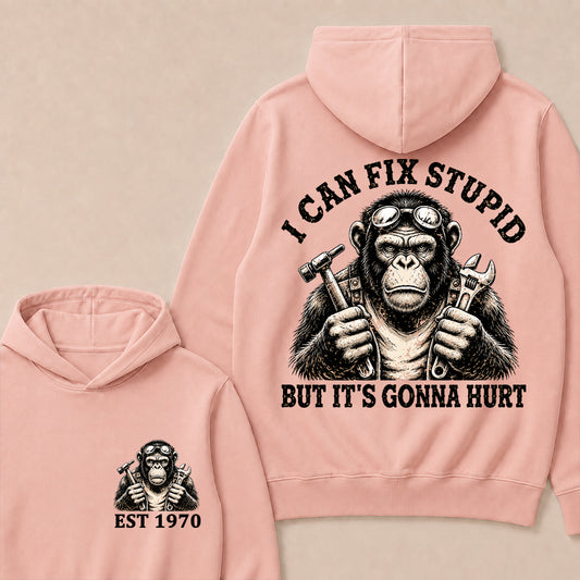I Can Fix Stupid But It's Gonna Hurt Custom Est.Year Hoodie