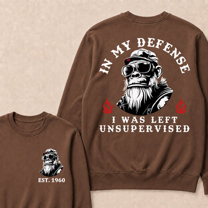 In My Defense I Was Left Unsupervised Custom Est.Year Crewneck