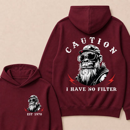 Caution I Have No Filter Custom Est.Year Hoodie