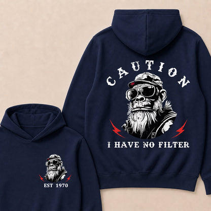 Caution I Have No Filter Custom Est.Year Hoodie
