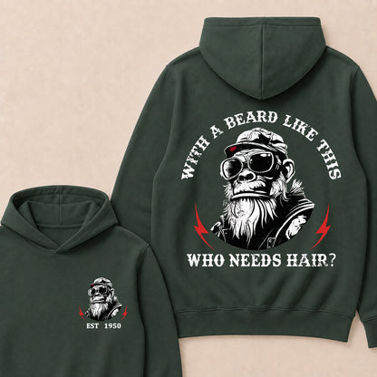 With A Beard Like This Who Needs Hair Custom Est.Year Hoodie