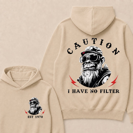 Caution I Have No Filter Custom Est.Year Hoodie