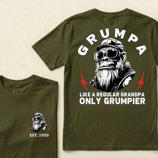 Grumpa Like A Regular Grandpa Only Grumpier Custom Est.Year T-Shirt
